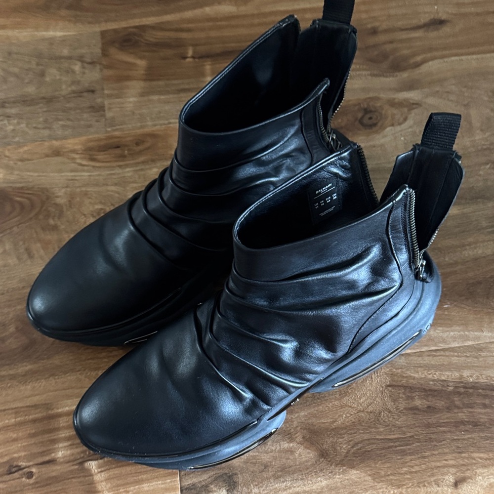 Balmain Black Leather Men's Boots